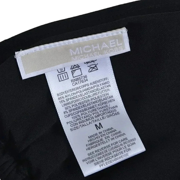 Michael Kors Triangle Bikini Top Black Gold Size Medium - Picture 8 of 8